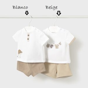 Conjunto corto beige 1-2 meses Mayoral