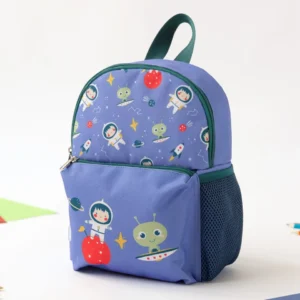 Mochila azul espacio