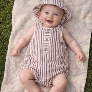 Pelele rayas con gorro 6-9, 12 y 18 meses Mayoral