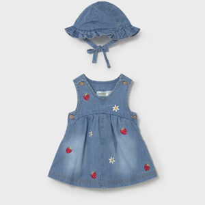 Vestido denim con gorro 2-4 y 4-6 meses Mayoral